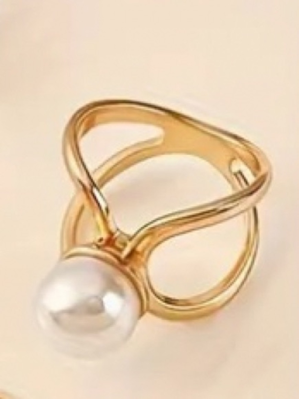 Gold Ring & Pearl Accent Scarf Slide